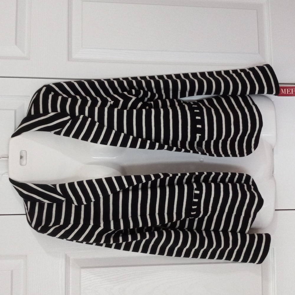 Merona Black and White Striped Knit Blazer